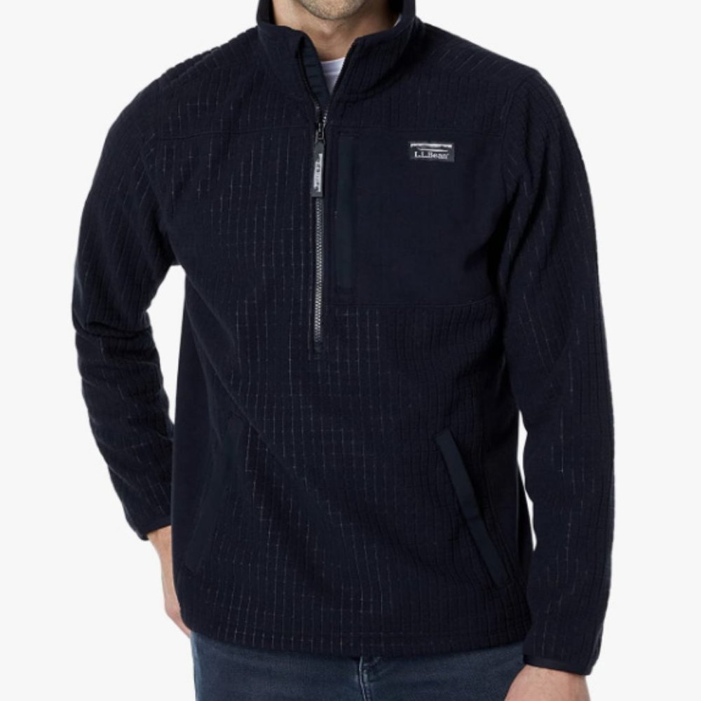 LL Bean Men's Mountain Classic Windproof Fleece Quarter Zip - LARGE - NEW W TAGS